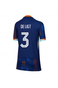 Nederland Matthijs de Ligt #3 Voetbaltruitje Uit tenue Dames EK 2024 Korte Mouw